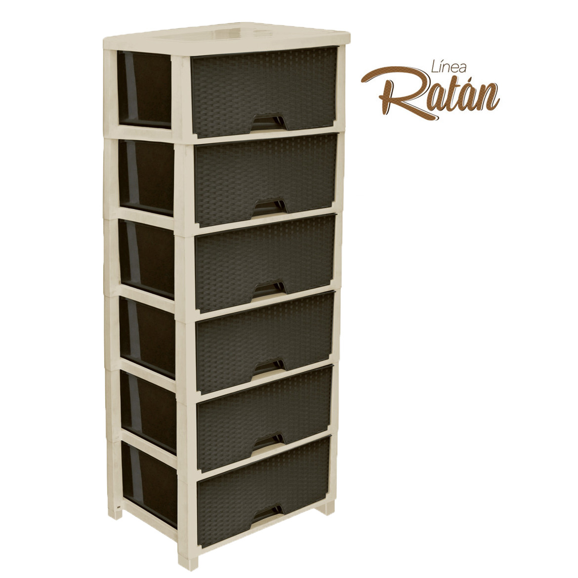 CAJONERA RATAN GLAMOUR CLIP 6P BEIGE